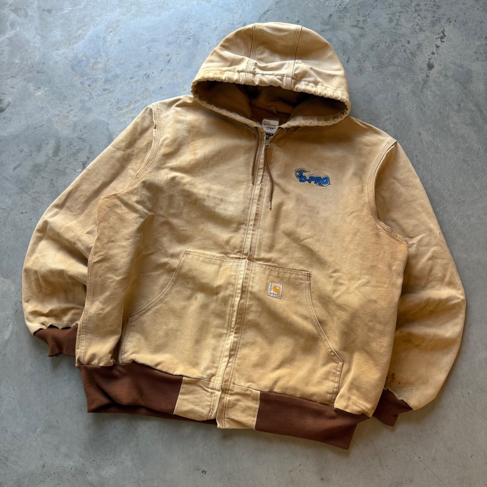 Carhartt J131 BRN Mens XL Brown Duck Thermal Lined Active Jacket Made in USA